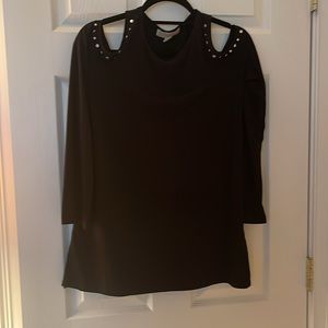 Michael kors small tunic black shoulders open bell sleeves
